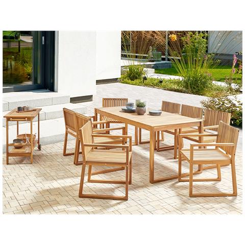 Set Da Pranzo Legno Massiccio Legno Chiaro Sassari Ii - Foto 1