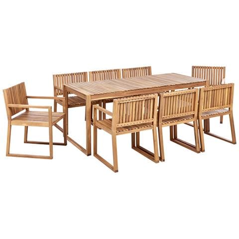 Set Da Pranzo Legno Massiccio Legno Chiaro Sassari Ii - Foto 2