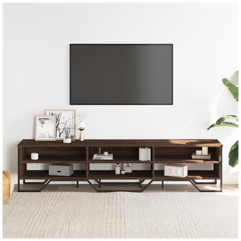 Mobile Porta Tv Rovere Marrone 180x34x41cm In Legno Multistrato - Foto 3