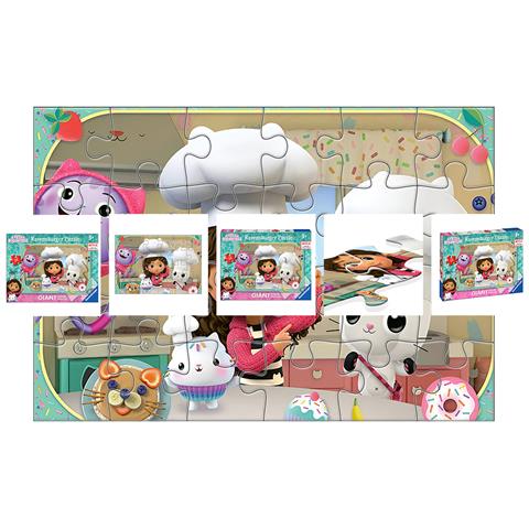 Puzzle 24 Pezzi La Cucina Di Gabby Dollhouse Collezione Giant Floor, Multicolore - Foto 1