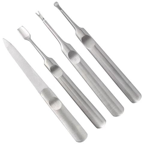 Set Manicure In Acciaio Inossidabile Con Lima Per Unghie, Spingi Cuticole, Pulisci Orecchie E Forchetta Per Cuticole - Foto 1