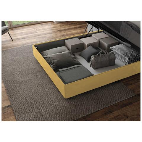 Letto Azelia Sommier 170x200 Rete E Contenitore Ocra - Foto 2
