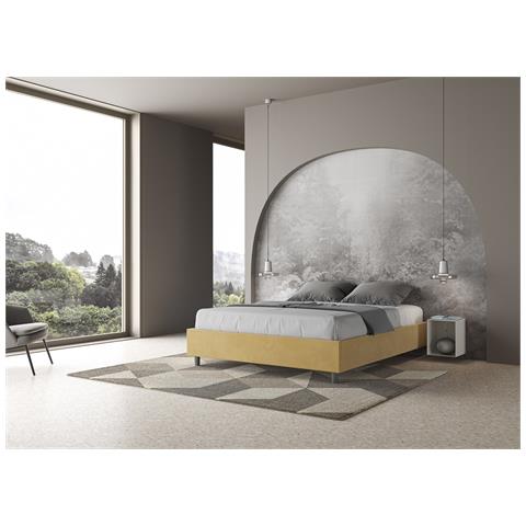 Letto Azelia Sommier 170x200 Rete E Contenitore Ocra - Foto 5
