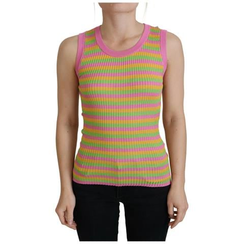 Canotta Pullover Con Gilet In Seta Multicolore - It42-m - Foto 1