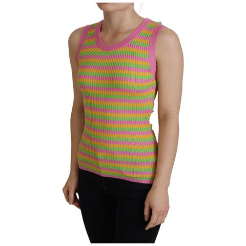 Canotta Pullover Con Gilet In Seta Multicolore - It42-m - Foto 2