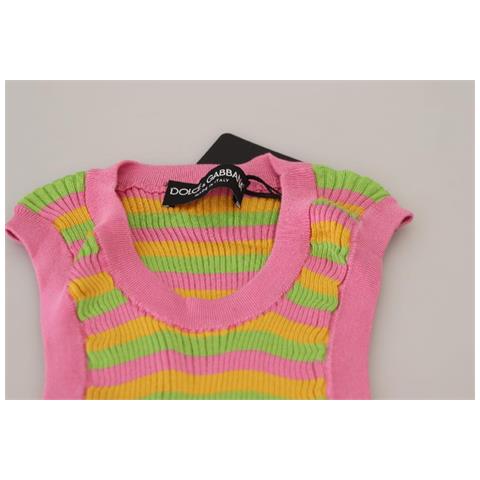 Canotta Pullover Con Gilet In Seta Multicolore - It42-m - Foto 5