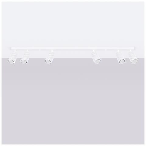 Lampada Da Soffitto Karbon 6l Bianco Sl. 1547 - Minimalista Lampada Da Soffitto Bianco 16.5x117x6.5 Cm - Foto 2