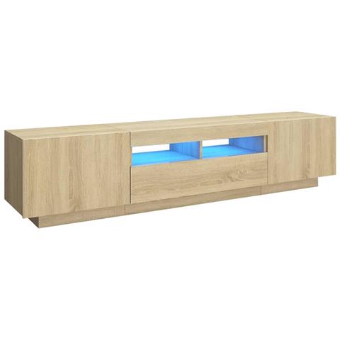 Mobile Porta TV con Luci LED Rovere Sonoma 180x35x40 cm - Foto 1