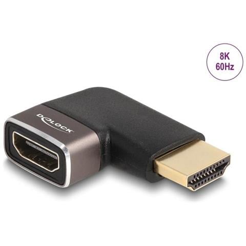 Adattatore Hdmi Maschio A Femmina Angolato A 90ã‚â° A Sinistra 8k 60 Hz Grigio Metallo - Foto 1