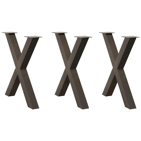 Gambe Tavolo Pranzo A X 3 Pz Naturale 70x(72-73) Cm Acciaio - Foto 1