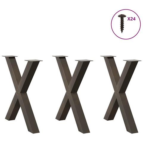 Gambe Tavolo Pranzo A X 3 Pz Naturale 70x(72-73) Cm Acciaio - Foto 3