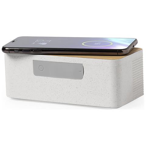 Caricabatterie Wireless Per Altoparlante Con Ricarica Rapida Da 10 W. Connessione Bluetooth. Potenza Sonora 5w. Batteria 1.200 Mah 16x6x6 Cm. Colore Del Legno - Foto 2