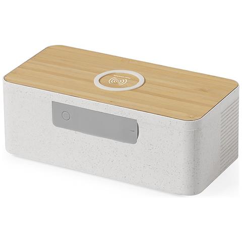Caricabatterie Wireless Per Altoparlante Con Ricarica Rapida Da 10 W. Connessione Bluetooth. Potenza Sonora 5w. Batteria 1.200 Mah 16x6x6 Cm. Colore Del Legno - Foto 3