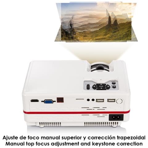 Videoproiettore Led Con Duplicazione Dello Schermo Per Ios E Android. Fino A 150 Pollici, Contrasto 3000:1. Collegamenti Hdmi, Usb, Ingresso Antenna. Telecomando. - Foto 7