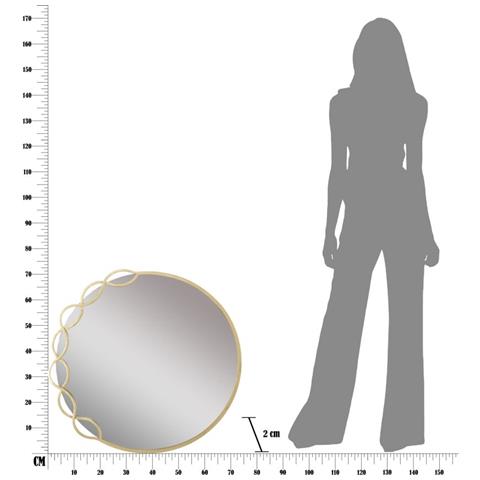 Specchio Con Cornice Farfalla 25 - Oro - Metallo - 73,5x2x72 Cm - Foto 7
