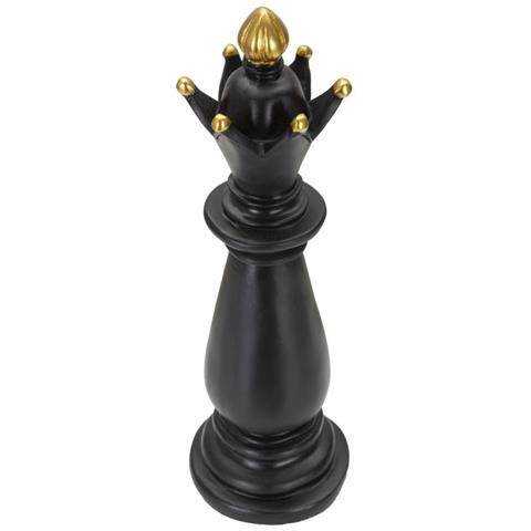 Scultura Scacchi 9 - Nero - Poliresina - 12,5x12,5x38,5 Cm - Foto 2