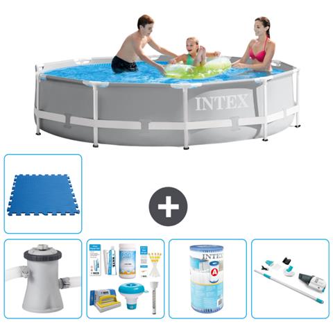 Piscina Fuori Terra - In Giro - 305x76 Cm - Grigio - Include Accessori Coordinati A2046 - Foto 1