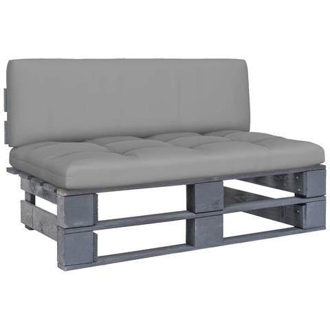 Divano Centrale Da Giardino Pallet Legno Pino Impregnato Grigio - Foto 2