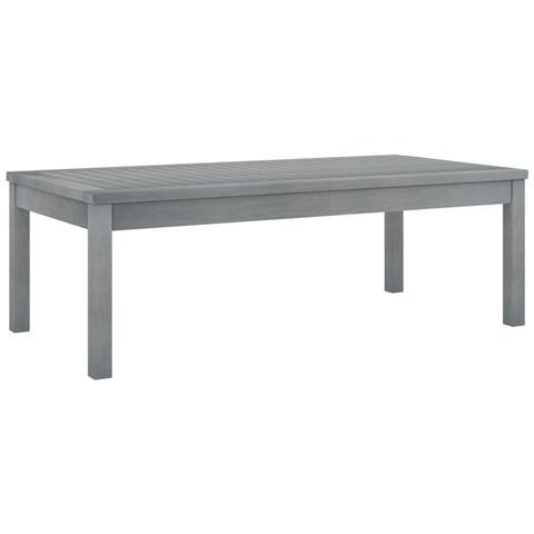 Tavolino Da Caffè 100x50x33 Cm Grigio Legno Massello Di Acacia - Foto 2