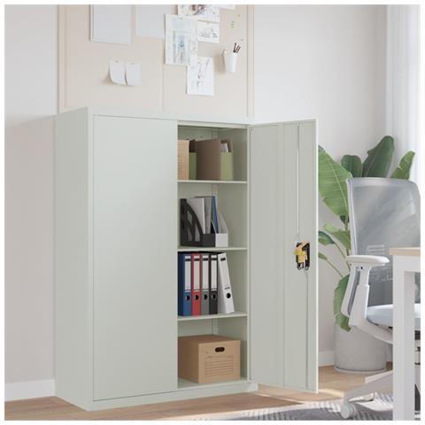 Lusso Casadino -  Armadio Per Ufficio 90x40x140 Cm In Acciaio Grigio - Foto 8