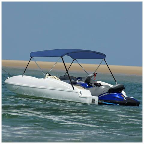 Bimini Di Prua Con Tendalino A 2 Archi Blu Marino 180x130x110cm - Foto 8