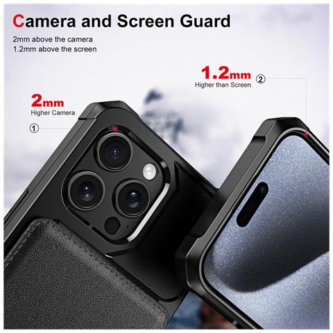 Custodia Per Cellulare Nera Compatibile Con Iphone 16 Plus Con Protezione Antiurto E Chiusura Magnetica Doppia Iphone 16 Più - Foto 6