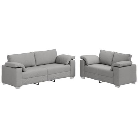 Set divano 2 pezzi con cuscini grigio chiaro - Foto 1