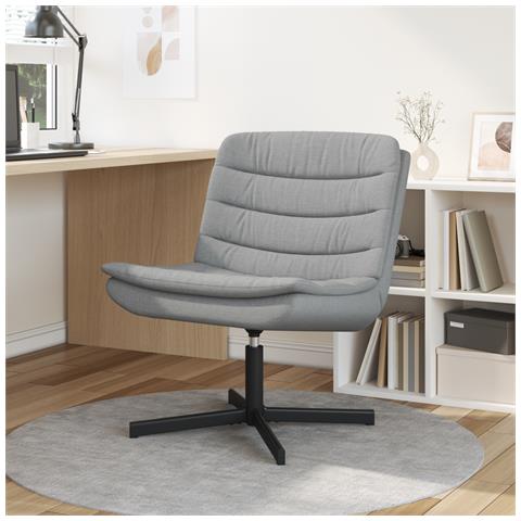 Poltrona Girevole Grigio chiaro Tessuto Standard Ergonomica - Foto 2