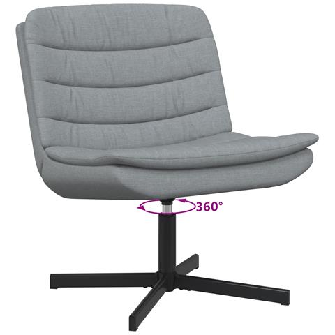 Poltrona Girevole Grigio chiaro Tessuto Standard Ergonomica - Foto 9
