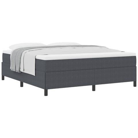 Letto a molle Grigio Scuro 180 x 200 cm Tessuto in Cords - Foto 1