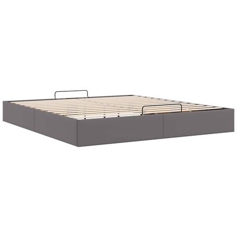 Struttura Letto Pouf senza Materasso 160x200 cm Similpelle - Foto 9