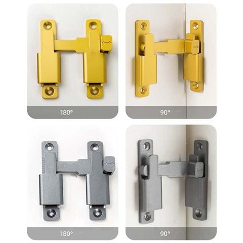 Serratura Per Porta Scorrevole 90°/180° Compatibile Con Porte Scorrevoli E Porte Da Fienile, Installazione Con Fori Inclusi Viti Silver - Foto 4
