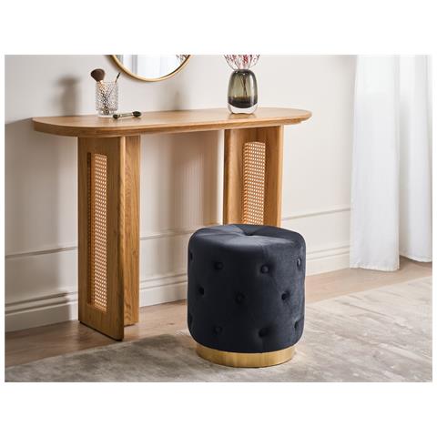 Pouf Carrollton Velluto Nero - Foto 1