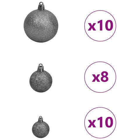 Albero di Natale con luci a corde decorative Nero 240 cm PVC - Foto 9