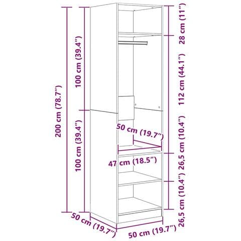 Guardaroba con lo scaffale rovere artigianale Legno multistrato - Foto 8