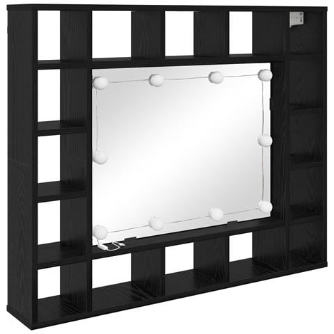 Mobiletto per specchio Rovere nero 91 x 15 x 76.5 cm - Foto 1