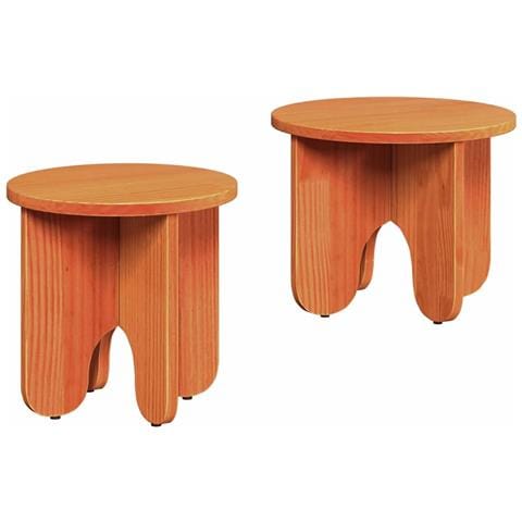 Tavolino da salotto 2 pcs Cera marrone 39.5 x 39.5 x 30 cm - Foto 1
