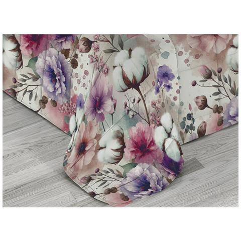 Trapunta Piumone Letto Invernale 300gr Microfibra Stampa Digitale Linea Flora 2 Piazze D7 - Foto 2