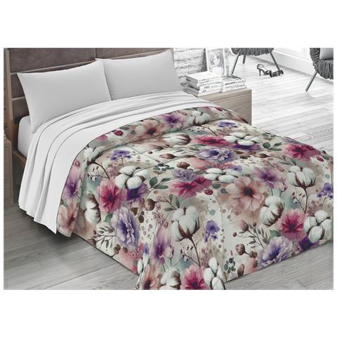 Trapunta Piumone Letto Invernale 300gr Microfibra Stampa Digitale Linea Flora 2 Piazze D7 - Foto 1