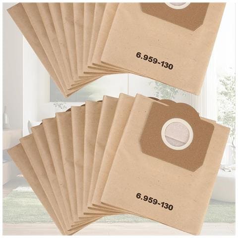 Confezione Da 10 Sacchetti Per Aspirapolvere In Carta Compatibili Con Karcher Wd2 Premium, Mv2, Wd 2.200 - Wd 2.550 - Foto 1