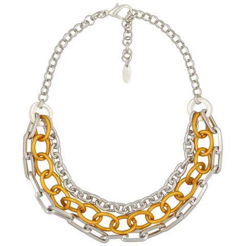 Collana ""tripla Catena"" In Argento Arancio-oro - Foto 1