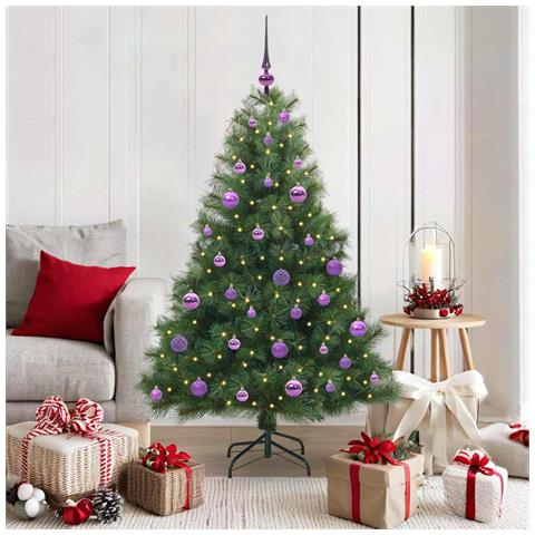 Albero di Natale artificiale con 150 LED Verde 150 cm PE e PVC - Foto 2