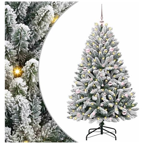 Albero di Natale artificiale con 150 LED Verde e Bianco 150 cm - Foto 1