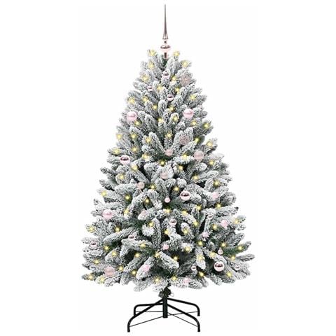 Albero di Natale artificiale con 150 LED Verde e Bianco 150 cm - Foto 2
