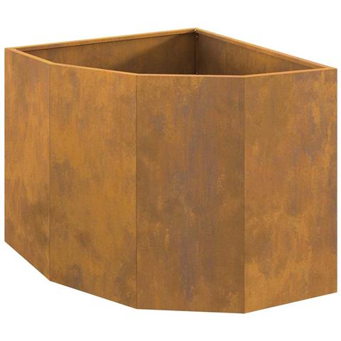 Vaso d'angolo Ruggine 60 x 60 x 50 cm acciaio corten - Foto 1