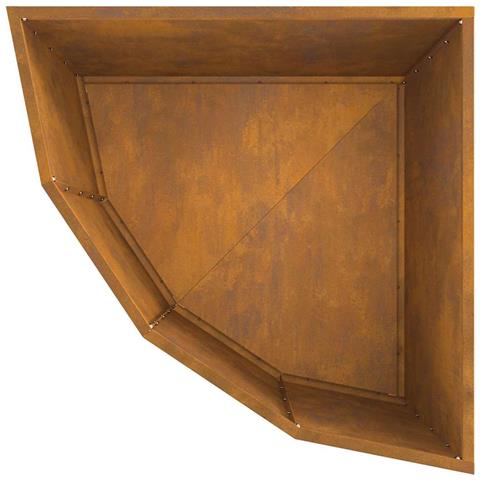 Vaso d'angolo Ruggine 60 x 60 x 50 cm acciaio corten - Foto 9
