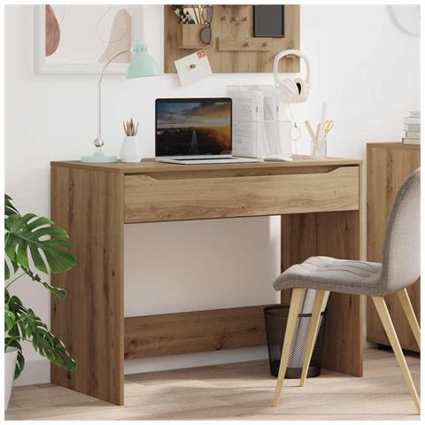 Scrivania Rovere artigianale 100 x 50 x 78 cm Legno multistrato - Foto 2