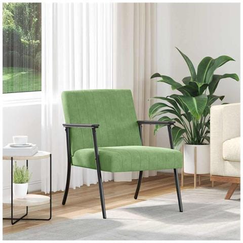 poltrona Verde chiaro 59 x 75 x 78 cm Velluto - Foto 2