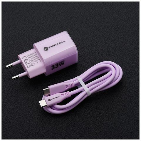 Caricabatterie Da Casa Originale Gan 33wpd 1x Usb-a 1x Usb-c Fino 33w Purple Per Smartphone - Foto 4