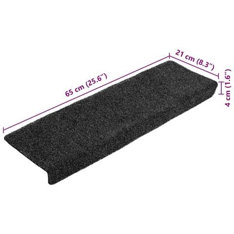 Tappetini per scale autoadesivi 20 pz 65x21x4 cm Grigio Bordo rettangolare - Foto 8